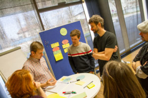 Group at the goals table